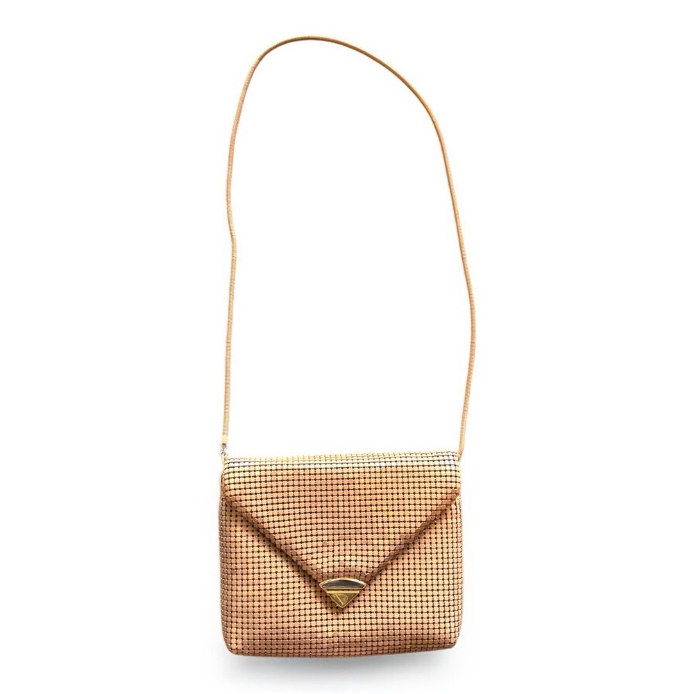 Vintage Mesh Tan Crossbody Bag